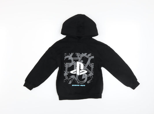Boys UK Size 6-7 Years PlayStation Black Pullover Hoodie