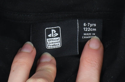 Boys UK Size 6-7 Years PlayStation Black Pullover Hoodie