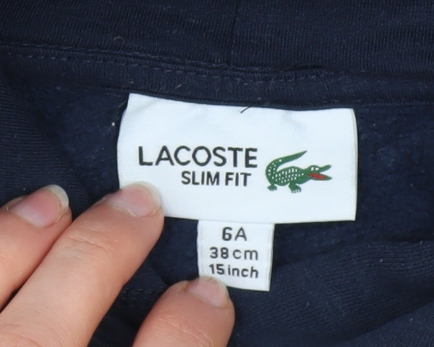 Boys UK Size 6 Years Lacoste Blue Pullover Hoodie
