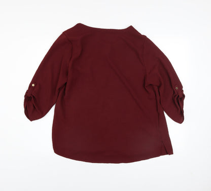 Womens UK Size M Body & Soul Red Basic Blouse