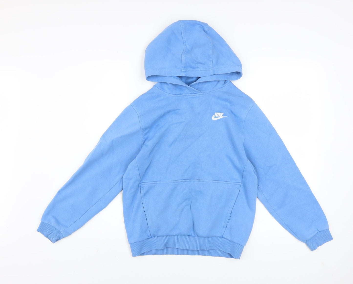 Nike Boys Blue Pullover Hoodie 13-14 Years Regular Fit Fleece Sweatshirt