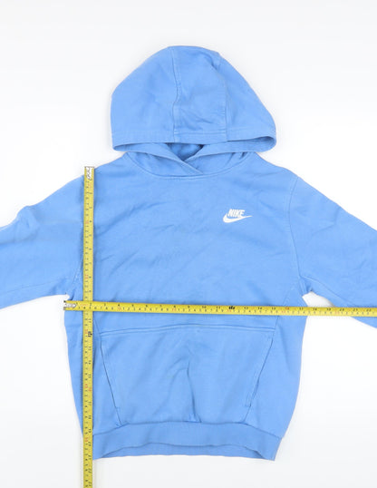 Nike Boys Blue Pullover Hoodie 13-14 Years Regular Fit Fleece Sweatshirt