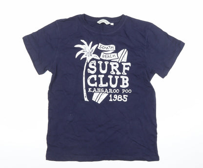 Boys UK Size 11-12 Years Kangaroo Poo Blue Basic T-Shirt