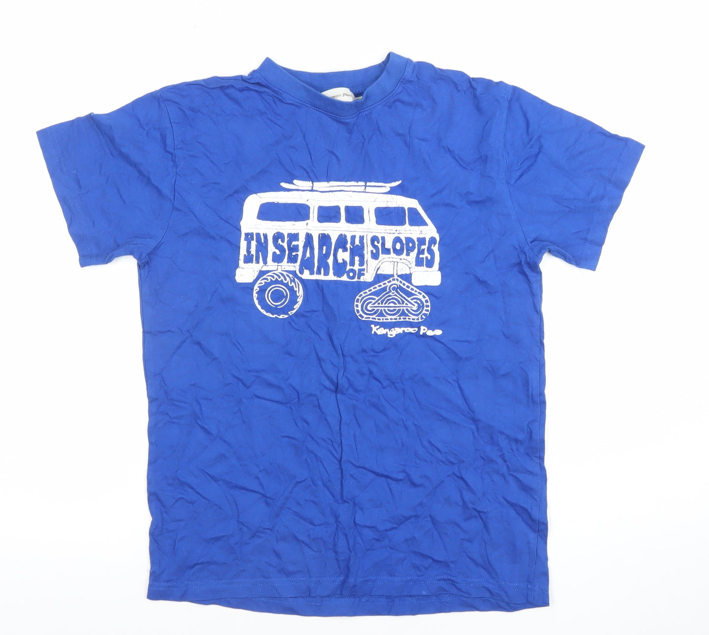 Boys UK Size 11-12 Years Kangaroo Poo Blue Basic T-Shirt