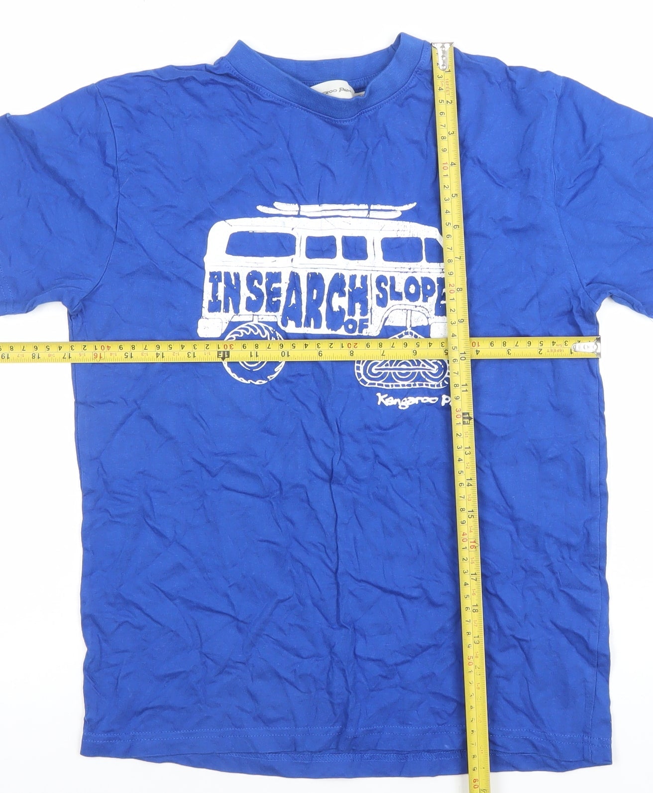 Boys UK Size 11-12 Years Kangaroo Poo Blue Basic T-Shirt