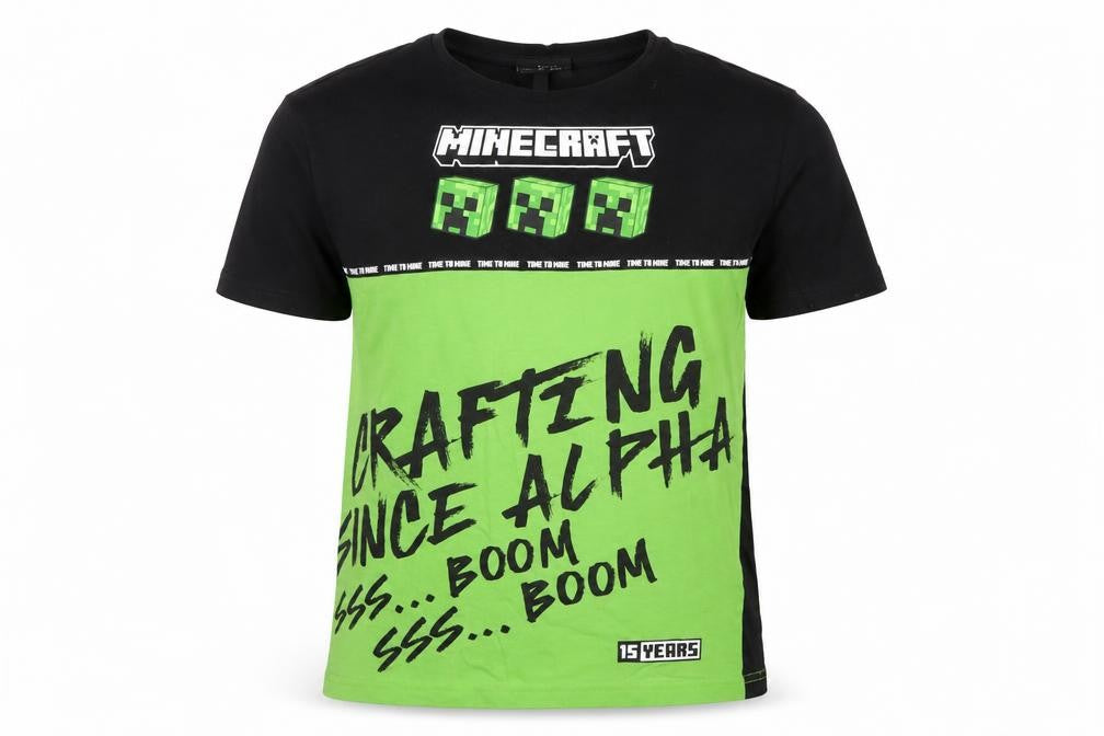 Boys UK Size 9-10 Years Minecraft Black Basic T-Shirt
