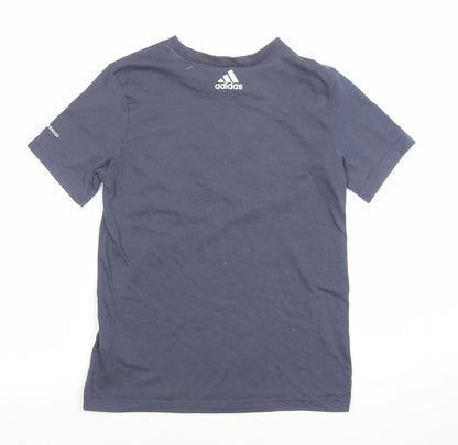 Adidas Boys Blue Predator Graphic T-Shirt 9-10 Years Regular Fit Sports Tee