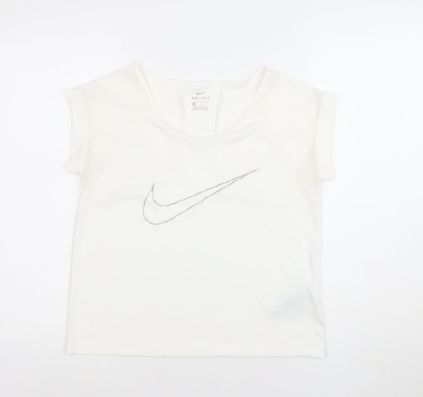 Womens UK Size M Nike White Running & Jogging Gym & Training Yoga T-Shirt