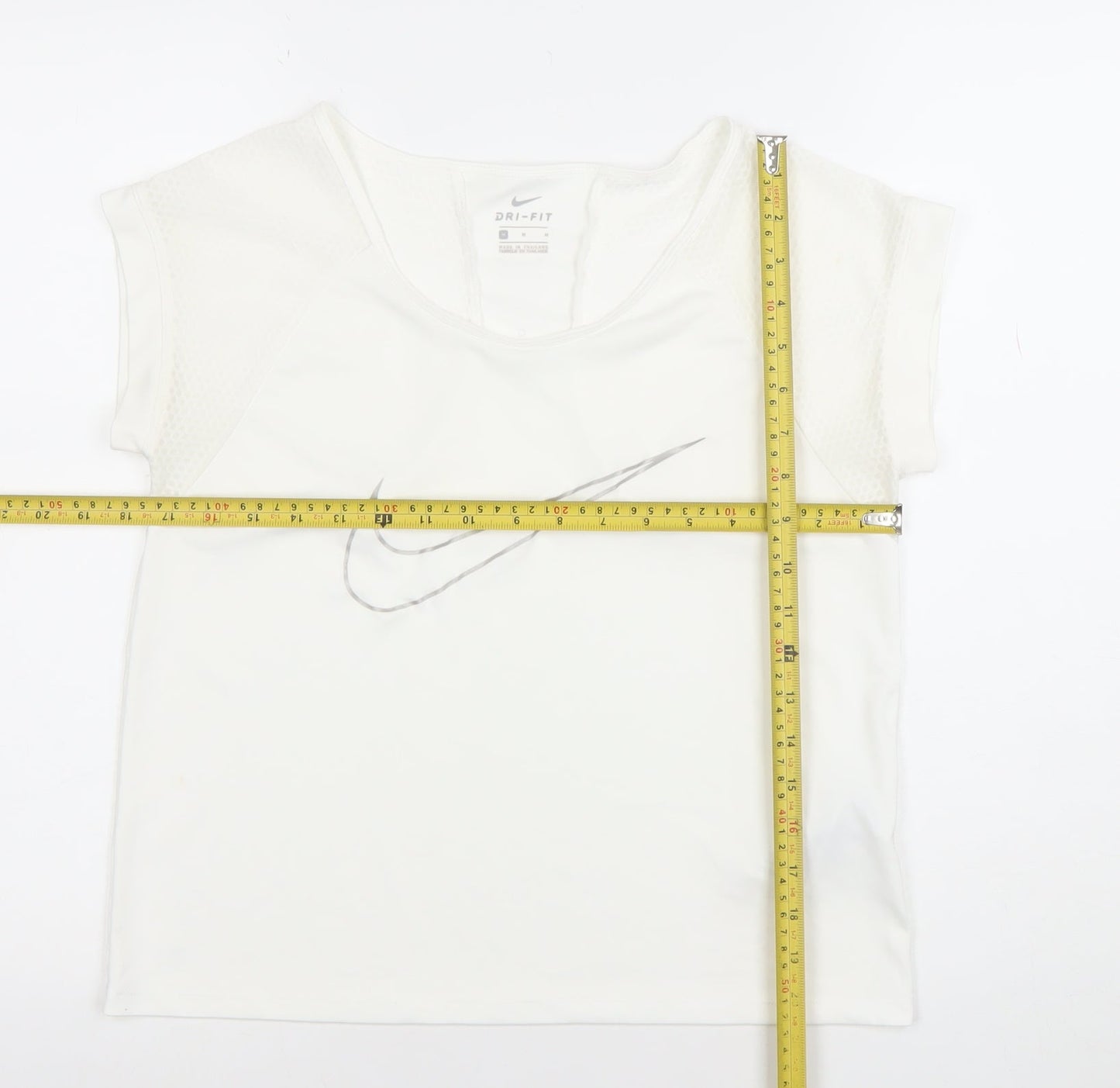 Womens UK Size M Nike White Running & Jogging Gym & Training Yoga T-Shirt