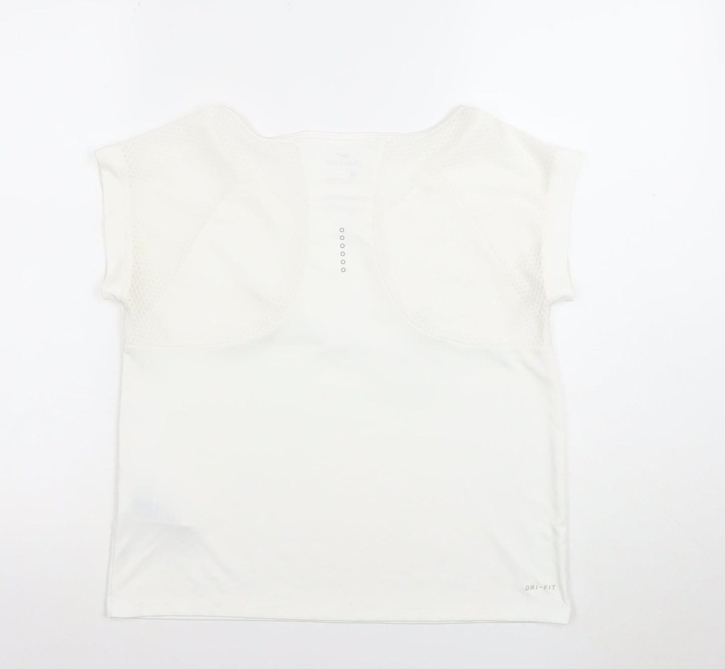 Womens UK Size M Nike White Running & Jogging Gym & Training Yoga T-Shirt