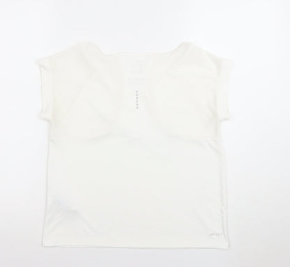 Womens UK Size M Nike White Running & Jogging Gym & Training Yoga T-Shirt