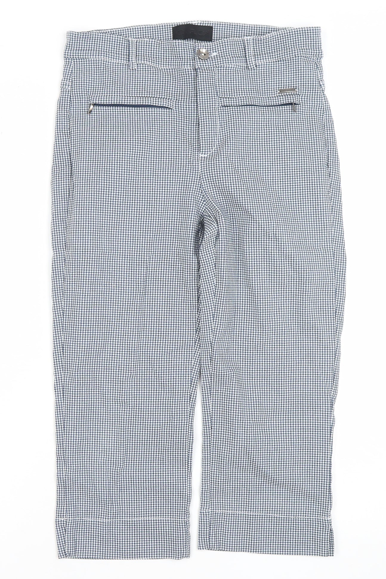 Womens UK Size 10 C.RO Slim Fit Cropped Blue Trousers