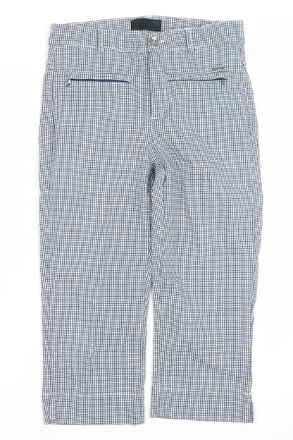 Womens UK Size 10 C.RO Slim Fit Cropped Blue Trousers