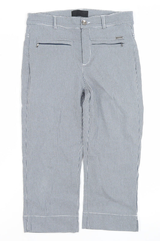 Womens UK Size 10 C.RO Slim Fit Cropped Blue Trousers