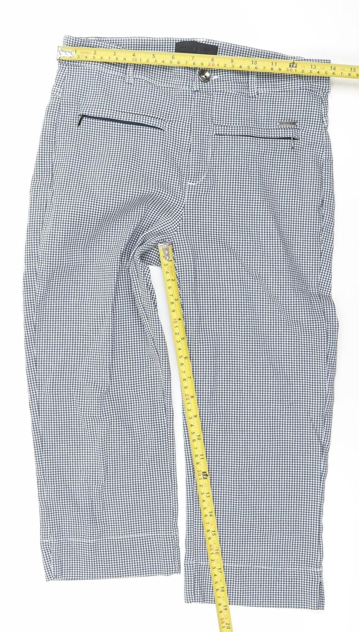 Womens UK Size 10 C.RO Slim Fit Cropped Blue Trousers