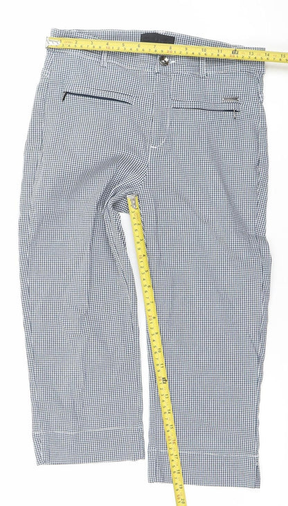 Womens UK Size 10 C.RO Slim Fit Cropped Blue Trousers