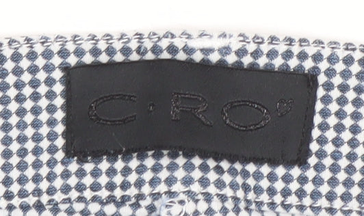 Womens UK Size 10 C.RO Slim Fit Cropped Blue Trousers