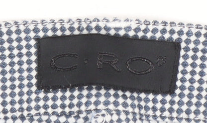 Womens UK Size 10 C.RO Slim Fit Cropped Blue Trousers