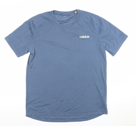 Mens UK Size M adidas Blue Gym & Training Running & Jogging T-Shirt