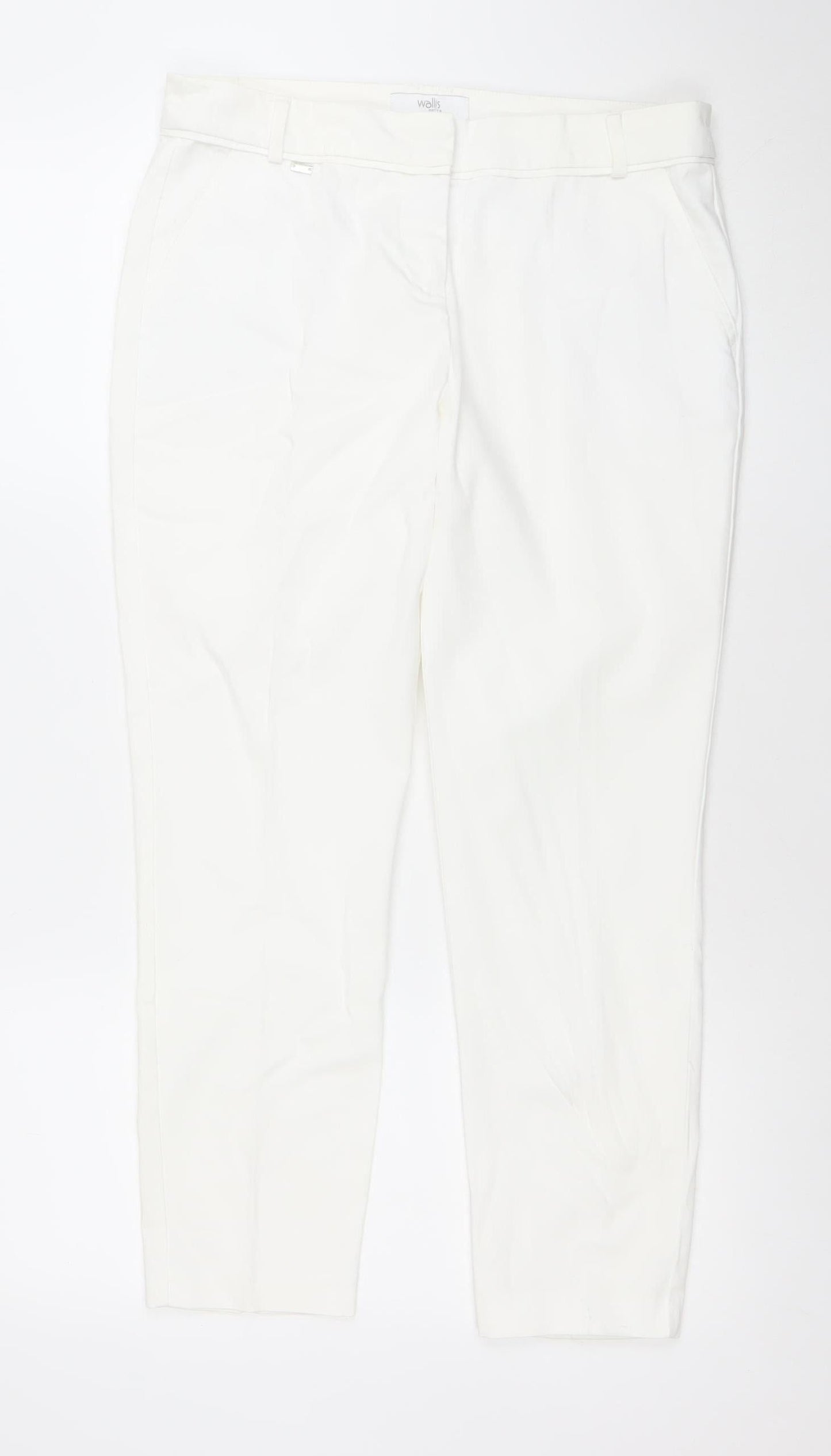 Womens UK Size 12 Wallis Regular Fit Straight White Jeans