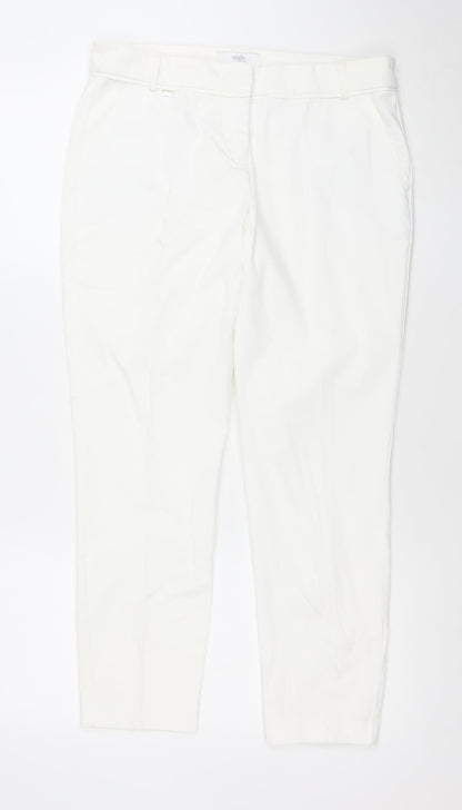Womens UK Size 12 Wallis Regular Fit Straight White Jeans