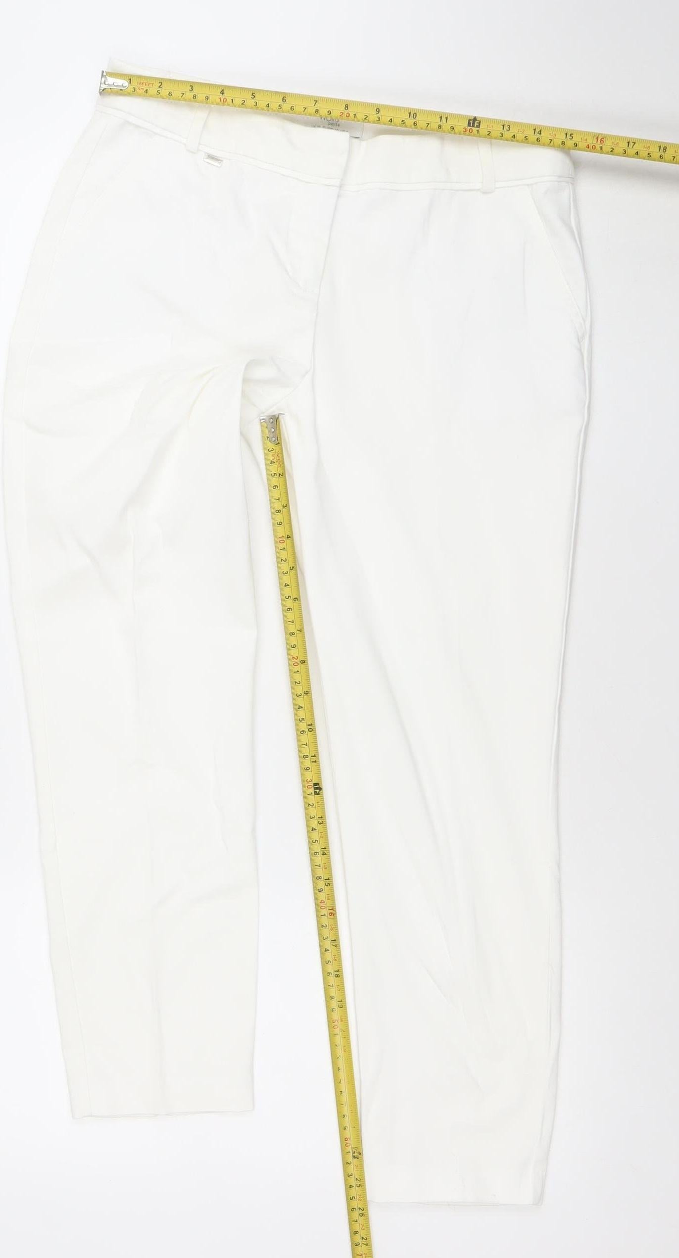 Womens UK Size 12 Wallis Regular Fit Straight White Jeans