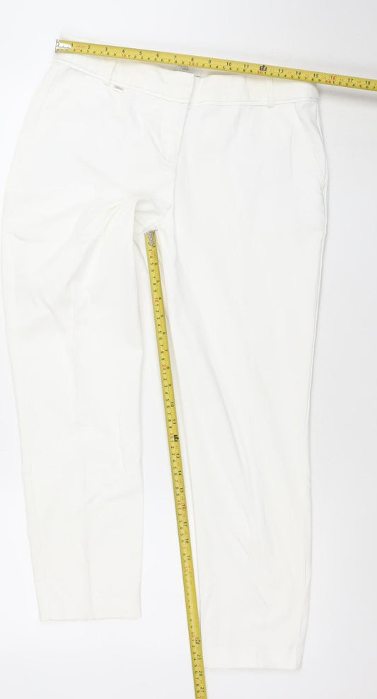 Womens UK Size 12 Wallis Regular Fit Straight White Jeans