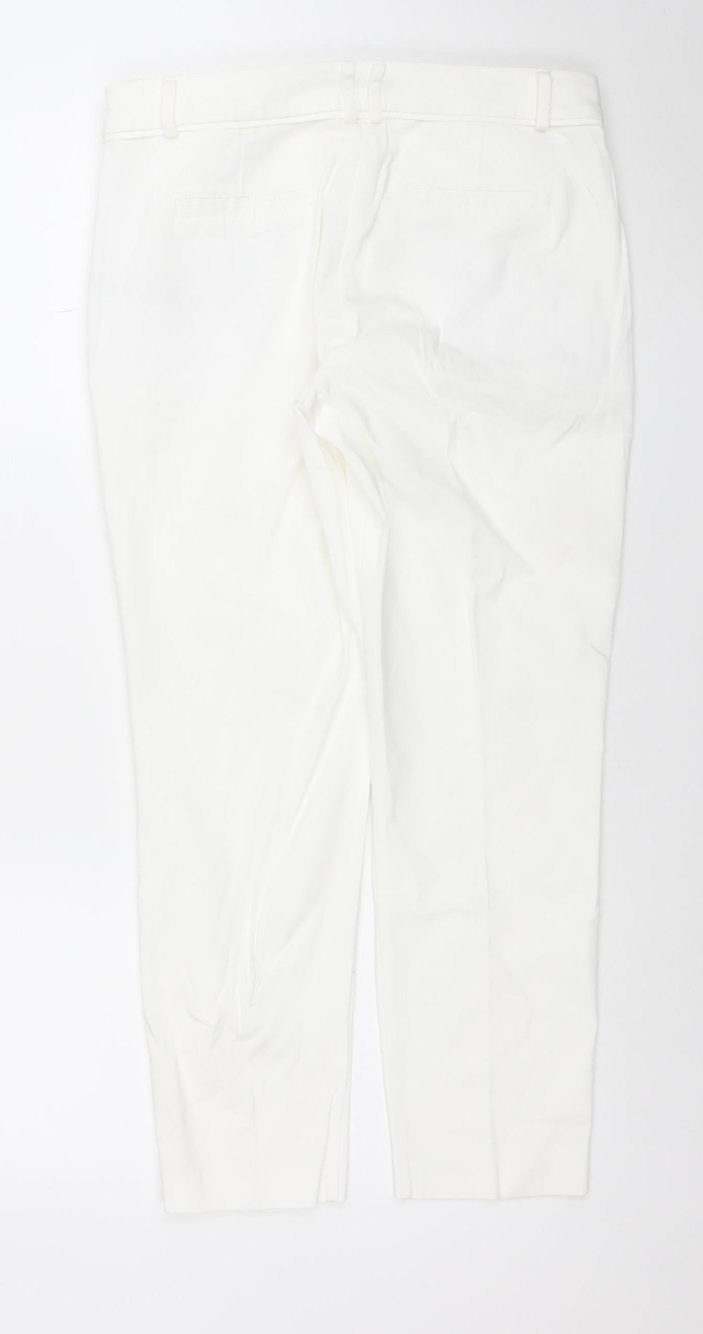 Womens UK Size 12 Wallis Regular Fit Straight White Jeans
