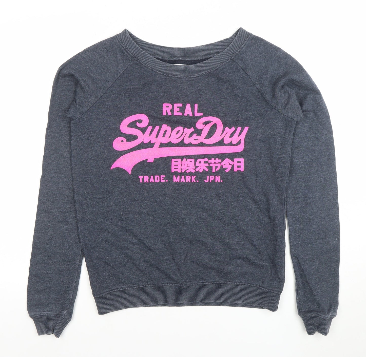 Womens UK Size S Superdry Grey Pullover Sweatshirt