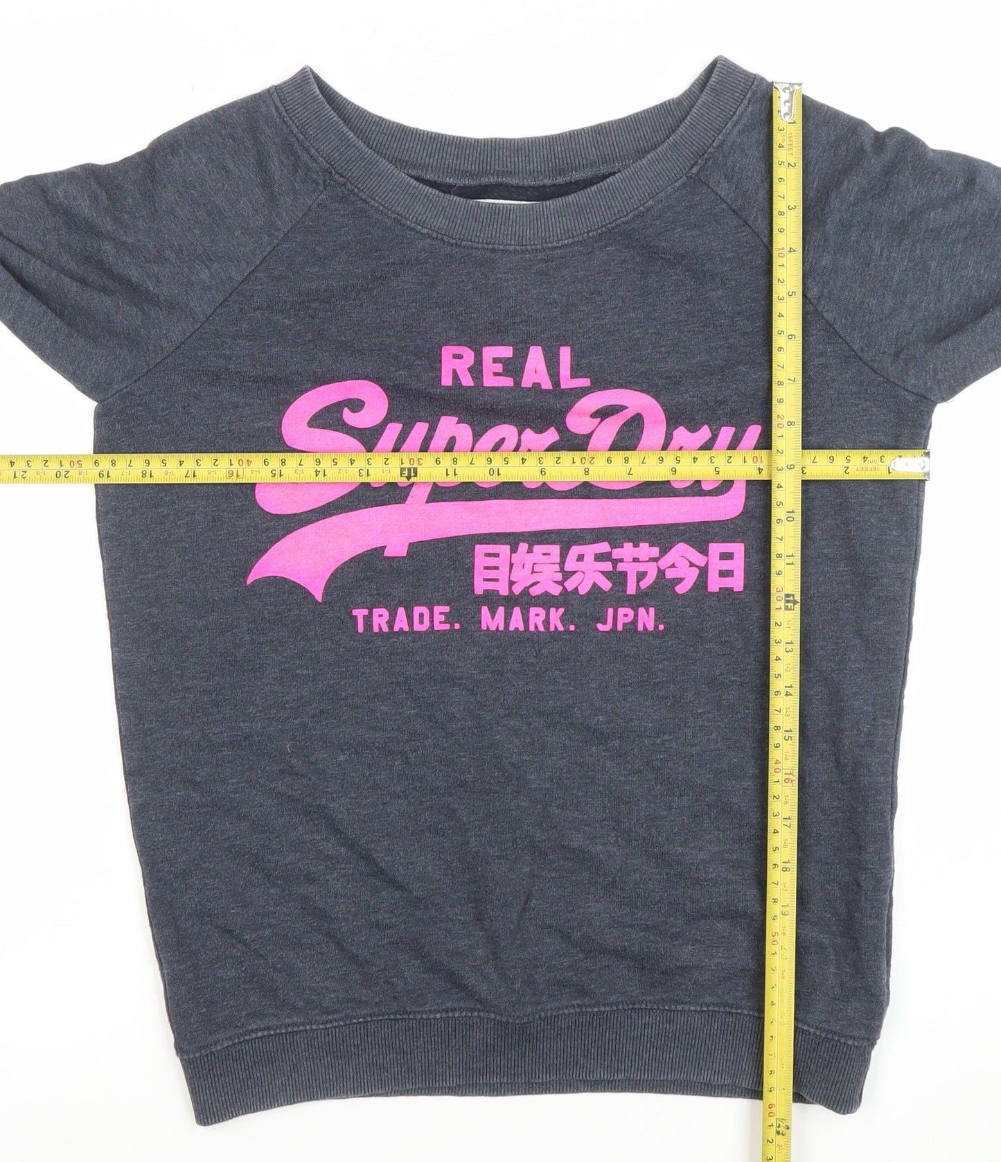 Womens UK Size S Superdry Grey Pullover Sweatshirt