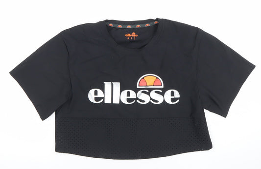 Womens UK Size 10 ellesse Black Gym & Training Running & Jogging Yoga T-Shirt