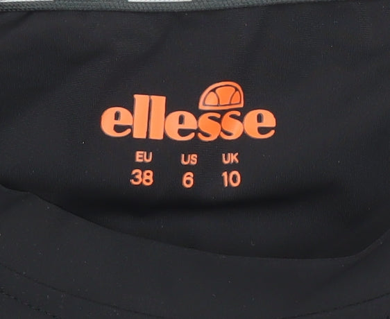Womens UK Size 10 ellesse Black Gym & Training Running & Jogging Yoga T-Shirt