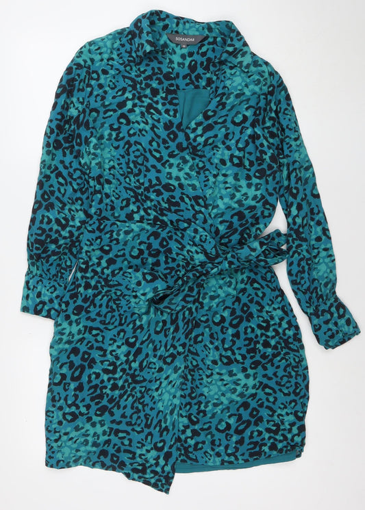 Womens UK Size 10 SOSANDAR Wrap Dress