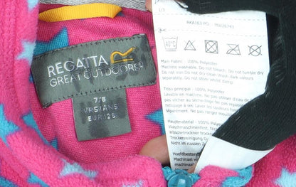 Regatta Girls Pink Star Fleece 1/2 Zip Sweatshirt - 7 Years