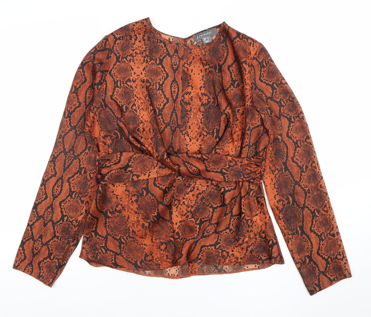 Womens UK Size 12 Primark Brown Wrap Blouse