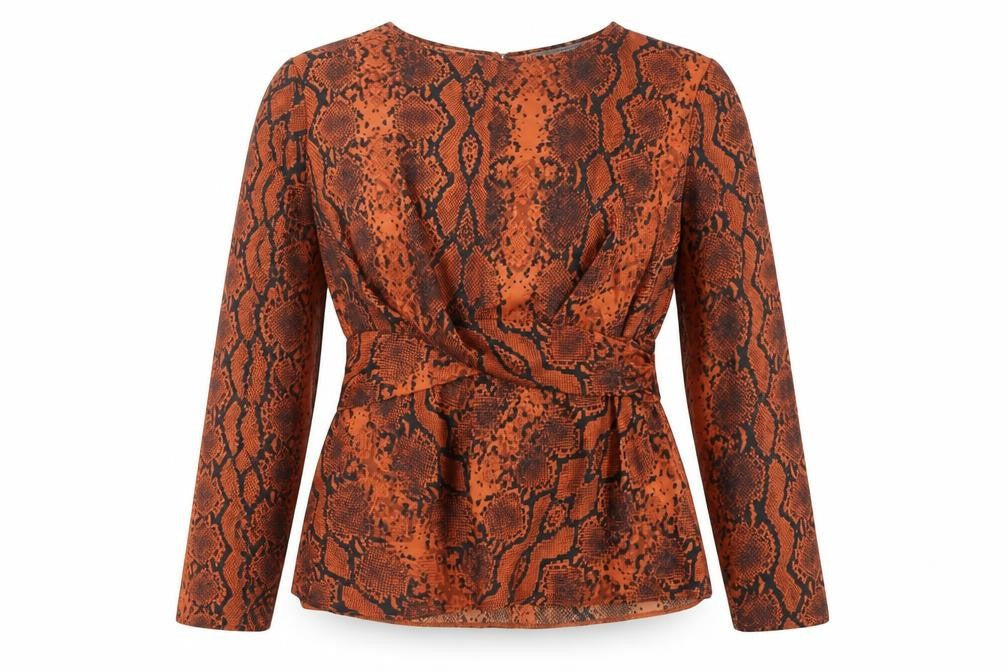 Womens UK Size 12 Primark Brown Wrap Blouse