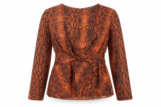 Womens UK Size 12 Primark Brown Wrap Blouse
