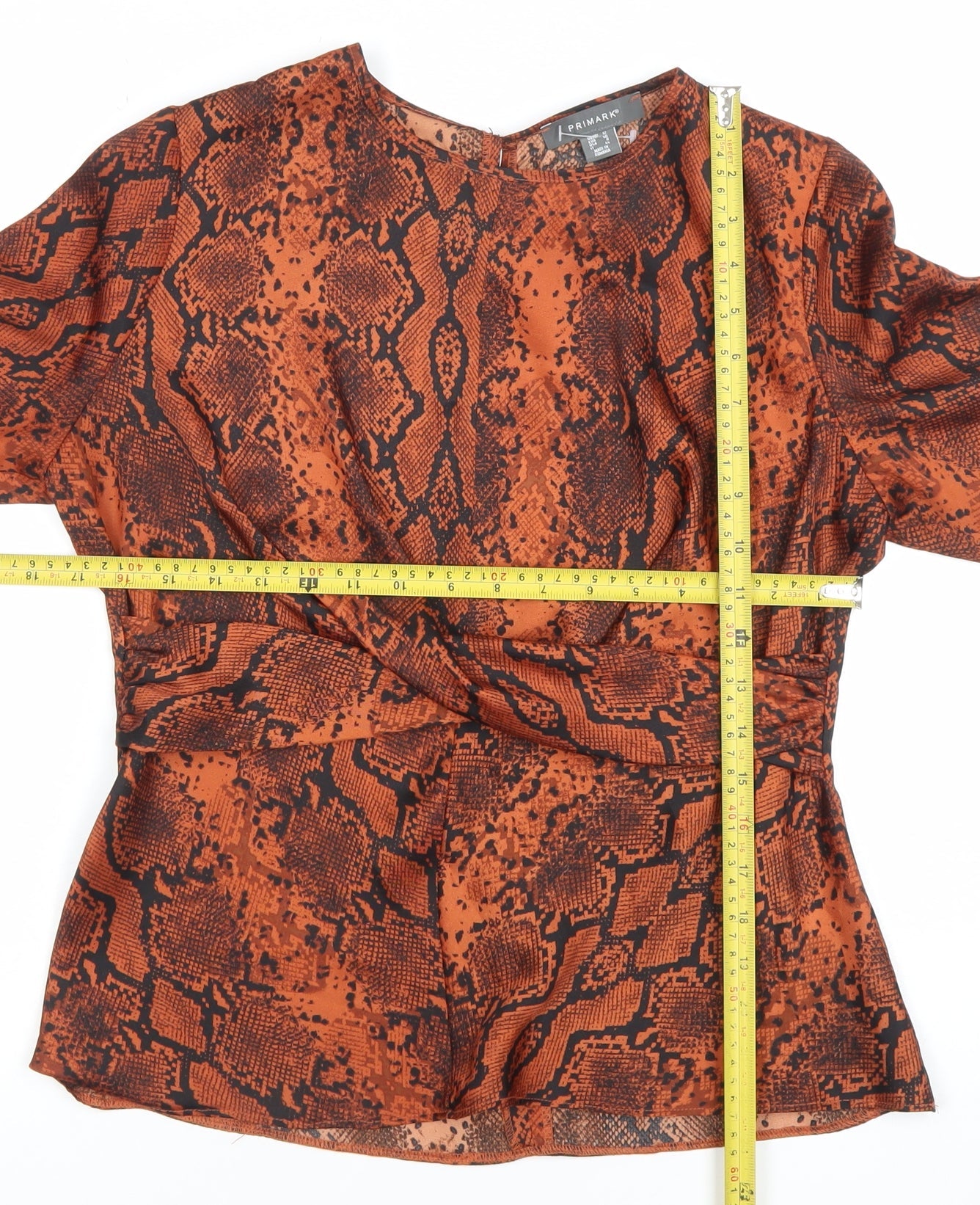 Womens UK Size 12 Primark Brown Wrap Blouse