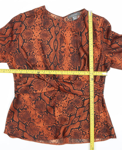 Womens UK Size 12 Primark Brown Wrap Blouse