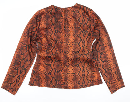Womens UK Size 12 Primark Brown Wrap Blouse