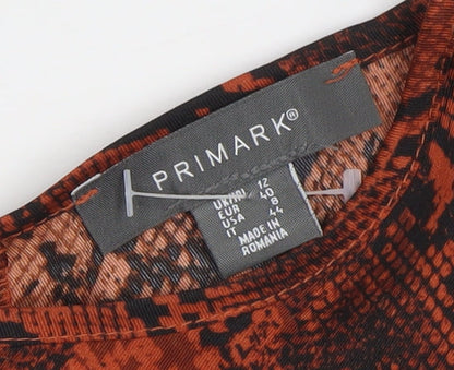 Womens UK Size 12 Primark Brown Wrap Blouse