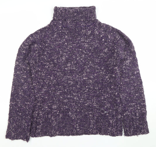 NEXT Womens Purple Roll Neck Chunky Knit Jumper Size 12