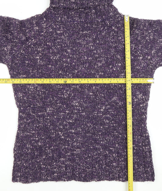 NEXT Womens Purple Roll Neck Chunky Knit Jumper Size 12