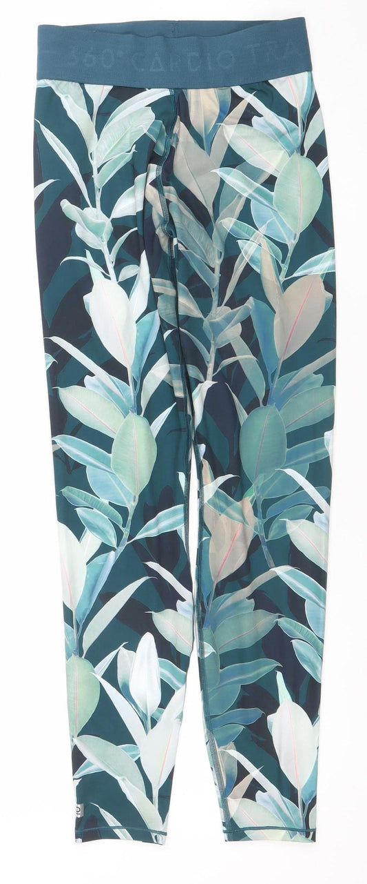 Decathlon Womens Multicoloured Leaf Print Stretch Leggings M