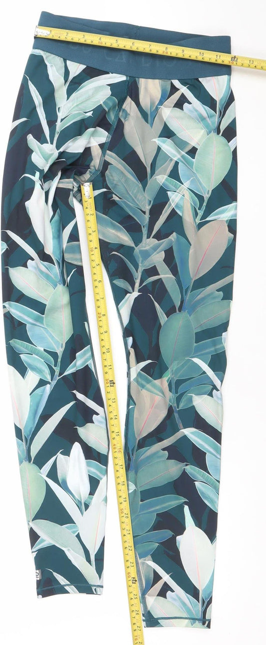 Decathlon Womens Multicoloured Leaf Print Stretch Leggings M