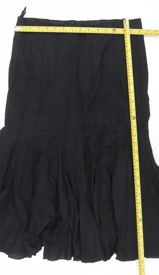 Apanage Women Black Size 12 Midi A-Line Chiffon Skirt