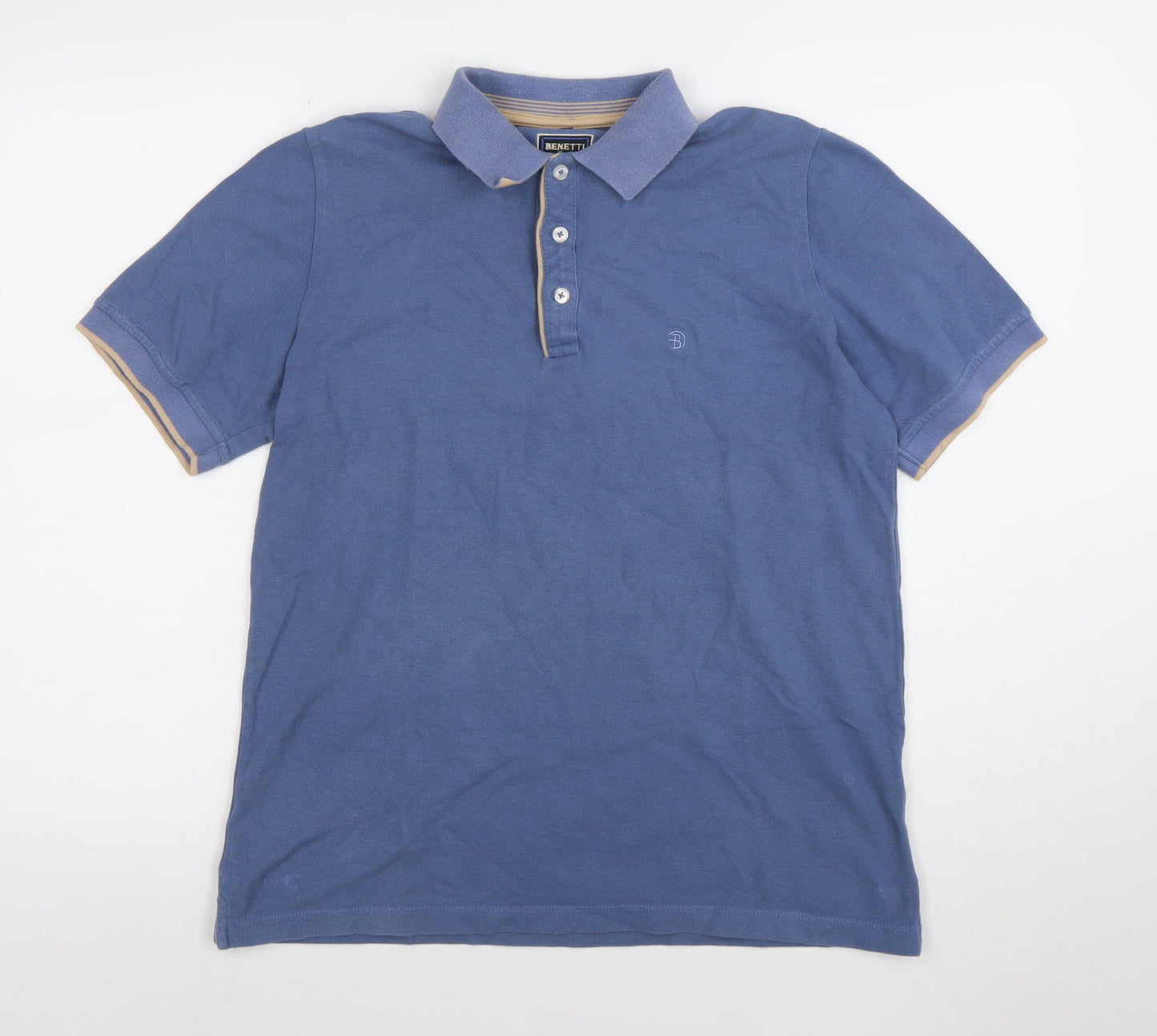 Mens UK Size M Benetti 100% Cotton Polo Shirt