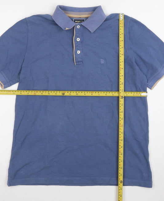Mens UK Size M Benetti 100% Cotton Polo Shirt