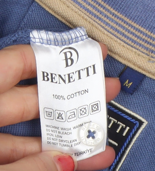 Mens UK Size M Benetti 100% Cotton Polo Shirt