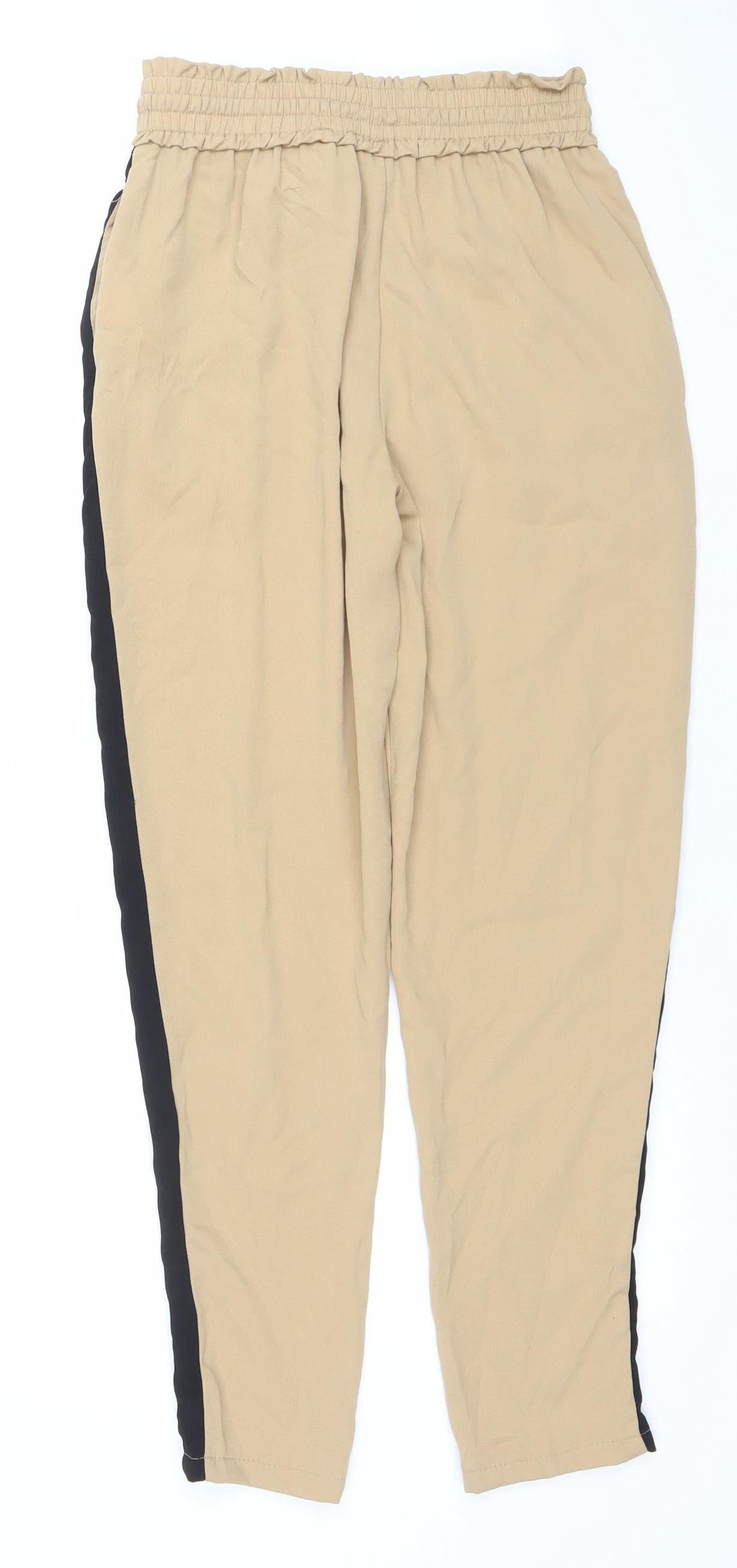 Womens UK Size 6 New Look Regular Fit Jogger Beige Trousers
